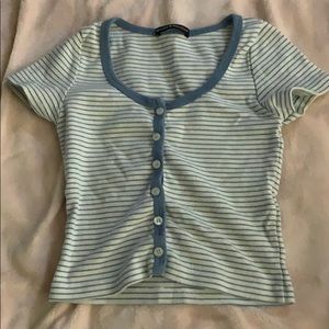 Brandy Melville top. Cropped, baby blue.